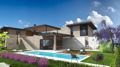 ISTRIA, VODNJAN - Luxury villa under construction with sea view