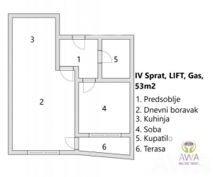 Nov stan, 53 m2, IV sprat, lift