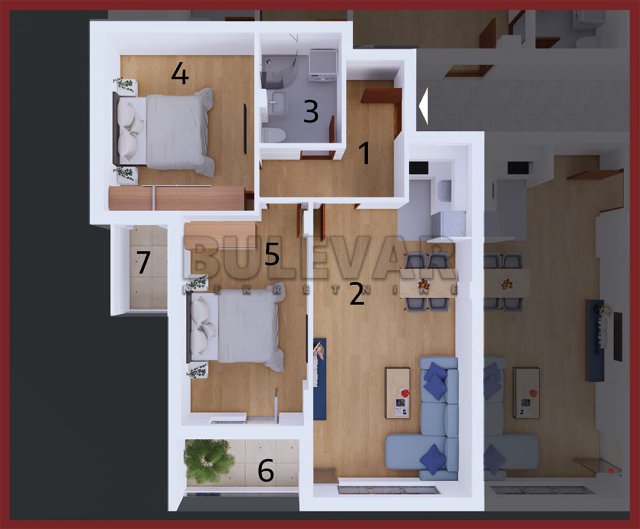 3, 0 stan , centar, 68 m2, VI  sprat, cg. 