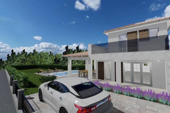 Istra, Savičenta, lijepa samostojeća kuća NKP 155  m2 s bazenom 