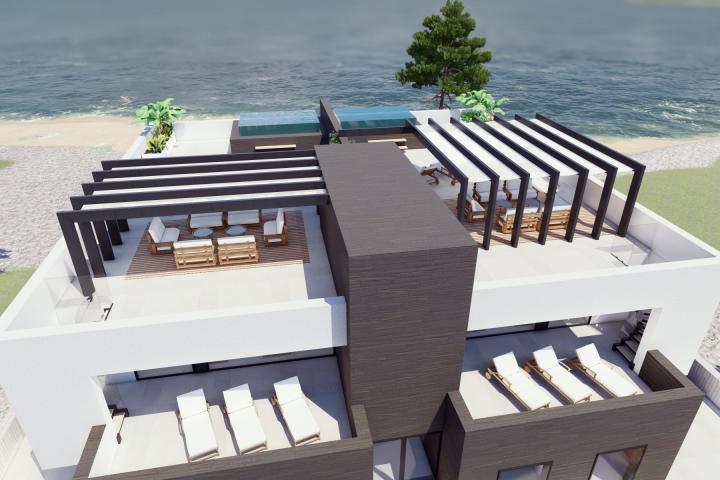 Vinjerac, luksuzan penthouse prvi red do mora sa krovnom terasom 134, 85 m2
