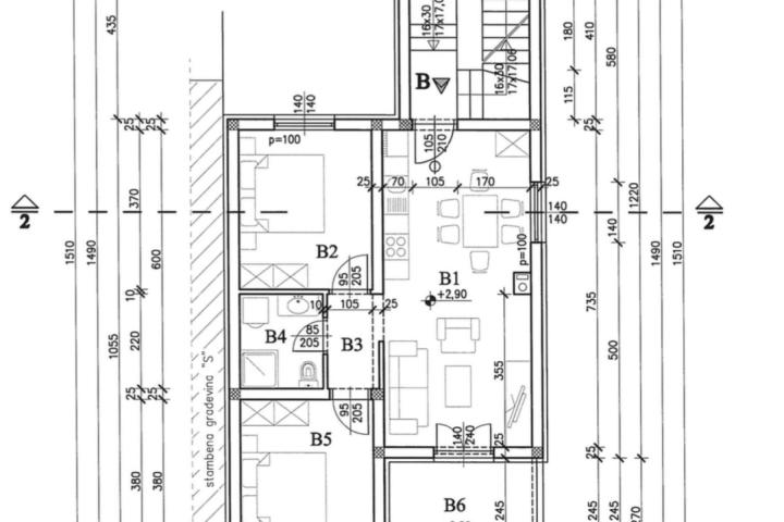 Istra, Medulin, novogradnja stan s parkirnim mjestom 60 m2 - prvi kat