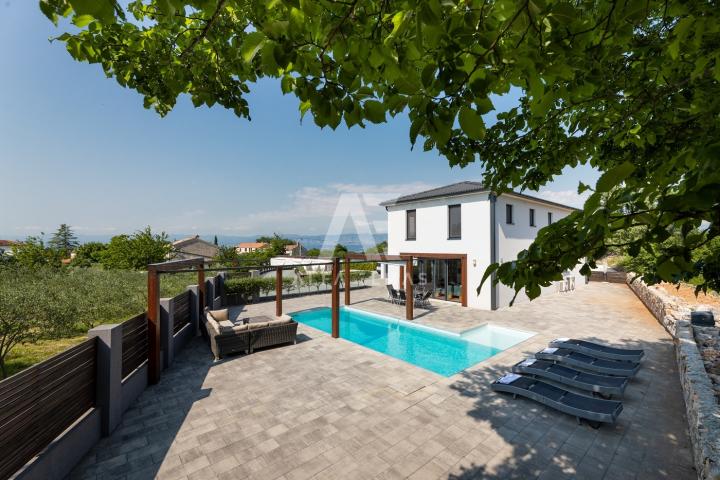 Malinska, surroundings, luxury villa with pool and sea view! ID 115