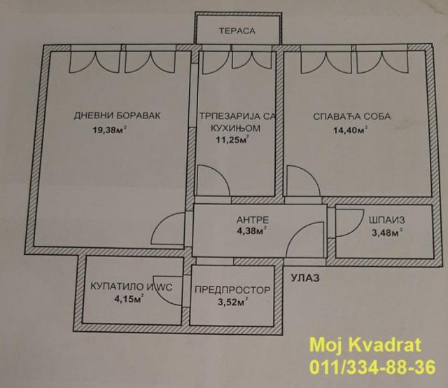 Zvezdara, Učiteljsko naselje - Dr Velizara Kosanovića, 62m2