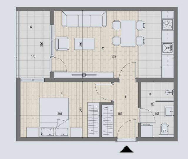 Jednoiposoban stan u modernom stambenom kompleksu na Paliluli ID#4092