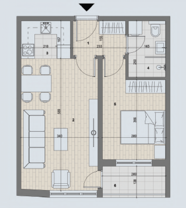 Jednoiposoban stan u modernom stambenom kompleksu na Paliluli ID#4093