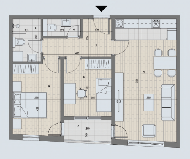 Dvoiposoban stan u modernom stambenom kompleksu na Paliluli ID#4094