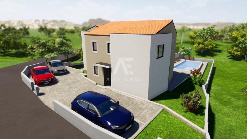 Malinska, surrounding area, semi-detached house in a quiet location under construction!! ID 494