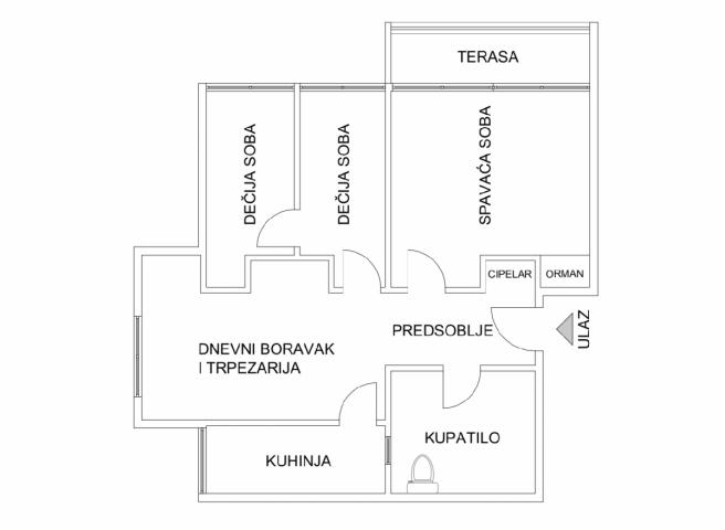 BULEVAR, 61 m2, Troiposoban-Funkcionalan