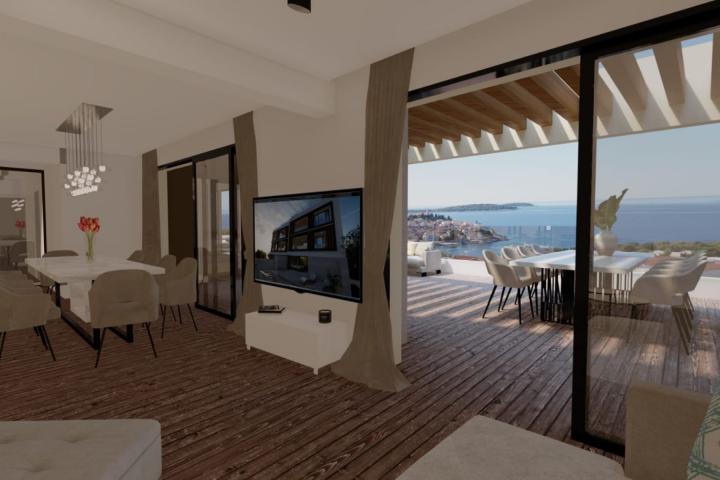 Primošten, luksuzan trosoban stan s panoramskim pogledom na more