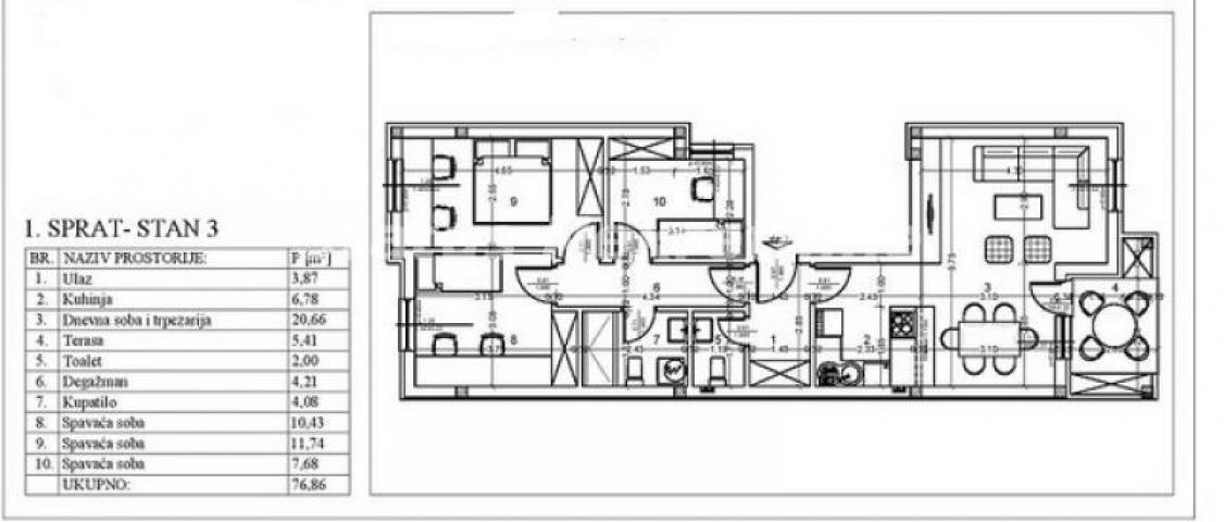 Adice-Useljiv Veliki Četvorosoban stan 77 m2 na Pogodnoj Lokaciji-povrat PDV-065/385 8880