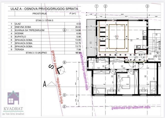 Trosoban stan 107 m², I sprat, Obrenovac, Rvati - 165 000 € (GARAŽNO MESTO) (POVRAT PDV-a)