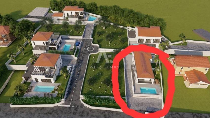 Malinska, dvojna kuća s bazenom u izgradnji u blizini svih sadržaja!! ID 510