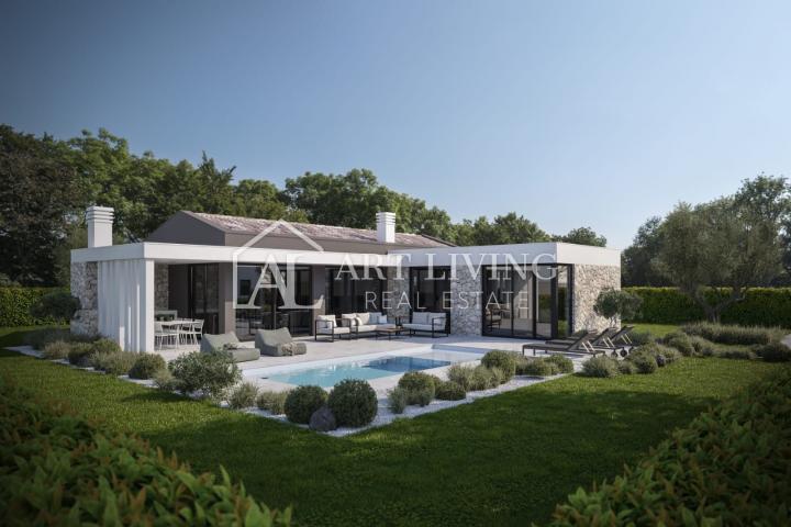 Istra, Poreč  -Tinjan, građevinsko zemljište s projektnom dokumentacijom luksuzne vile s bazenom