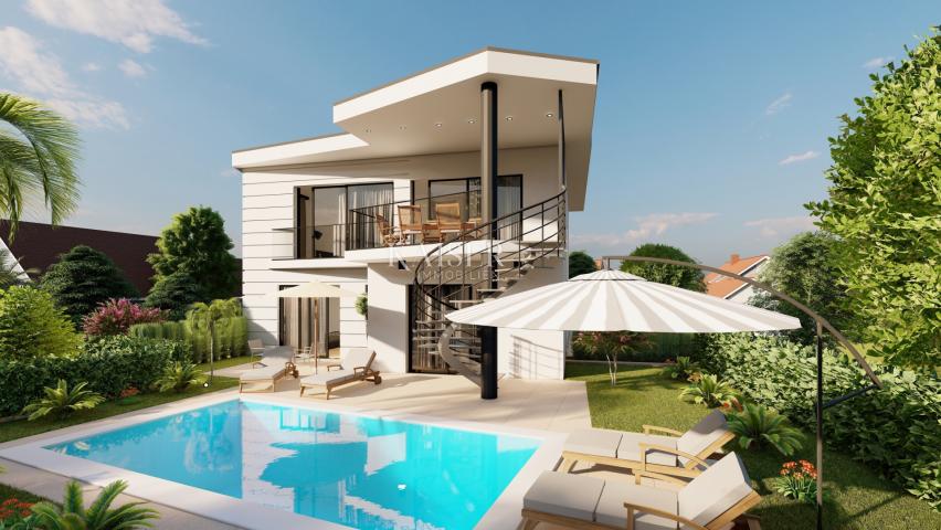 Otok Krk, Malinska - Luksuzna dvojna kuća sa privatnim bazenom 177 m2