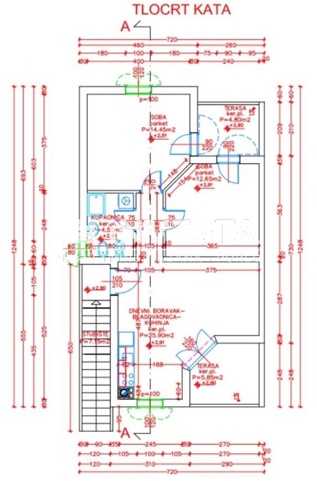 Medulin, stan 72, 61 m2 na vrhunskoj lokaciji, 2SS+DB, 200 m od mora