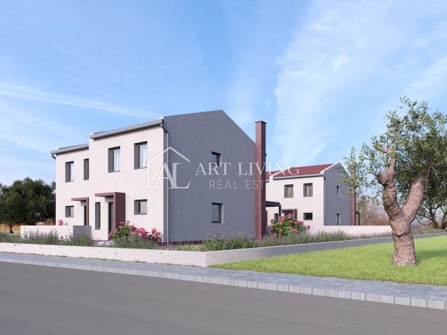 Buje - surroundings, modern semi-detached house with swimming pool