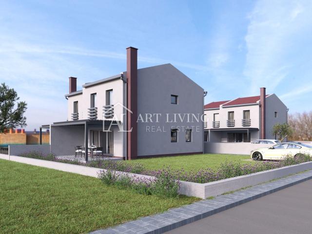 Buje - surroundings, modern semi-detached house with swimming pool