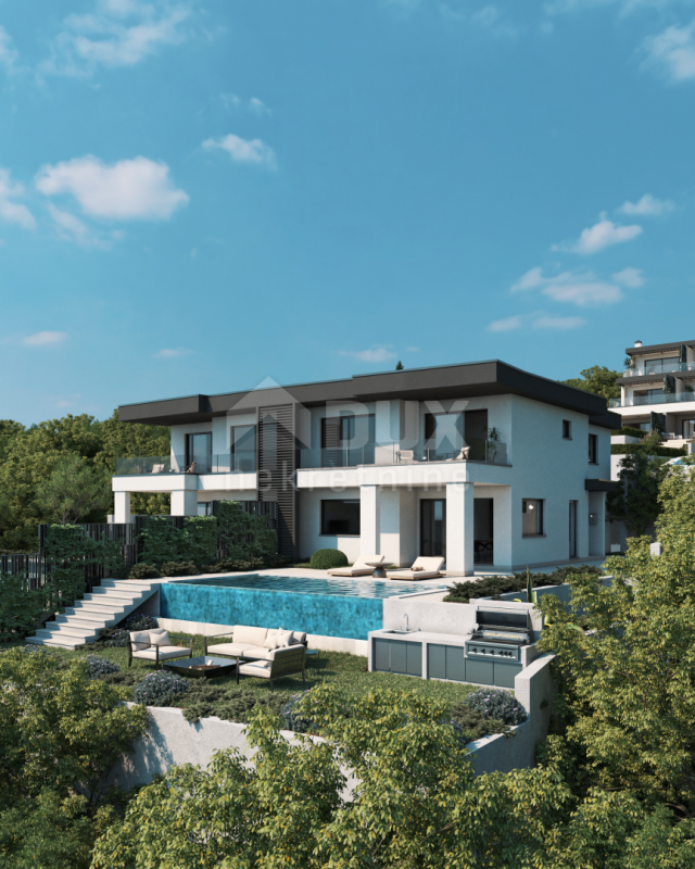 RIJEKA, KOSTRENA – dvije ekskluzivne duplex vile s privatnim bazenom, garažom i panoramskim pogledom