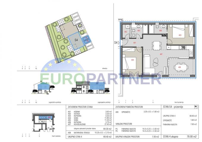 High-quality apartments on M. Lošinj, 3 rooms, 78 m2, for sale