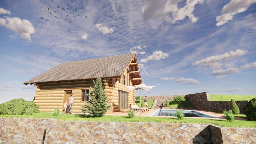 RIJEKA, BREZA - building land with a building permit for an exclusive Canadian log cabin with a swim