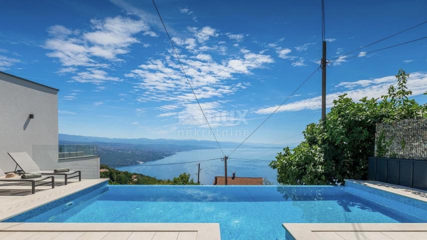 OPATIJA, BREGI - samostojeća ekskluzivna villa s bazenom - novogradnja s panoramskim pogledom na mor