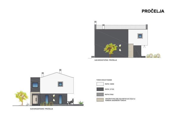 Pula, širi centar - građevinsko zemljište 405 m2  s projektom za obiteljsku kuću
