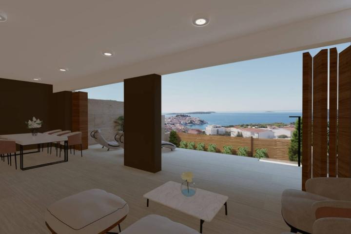 Primošten, luksuzan dvosoban stan s panoramskim pogledom na more