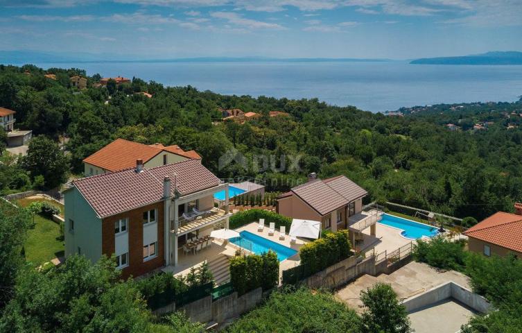 OPATIJA - prekrasna vila s bazenom za dugoročni najam, panoramski pogled na more i okružena zelenilo
