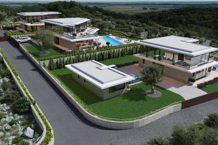 Trogir, Vinišće, luksuzna, jedinstveno villa suvremenog dizajna s bazenom, pogled na more