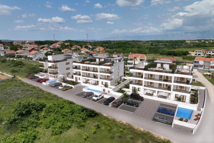 Zadar, Privlaka, NOVOGRADNJA luksuzan penthouse NKP 97, 15 m2 s jacuzzijem
