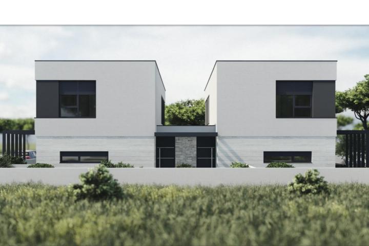 Medulin, novogradnja, dvojna kuća  oznake A - 120 m2 s vrtom u mirnom kvartu 