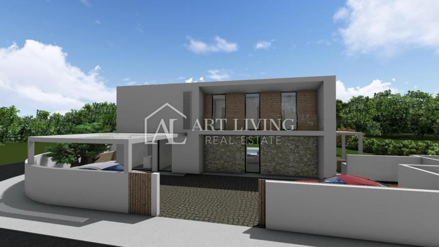 Istria, Umag - surroundings, Modern semi-detached villa with pool 750 m from the sea