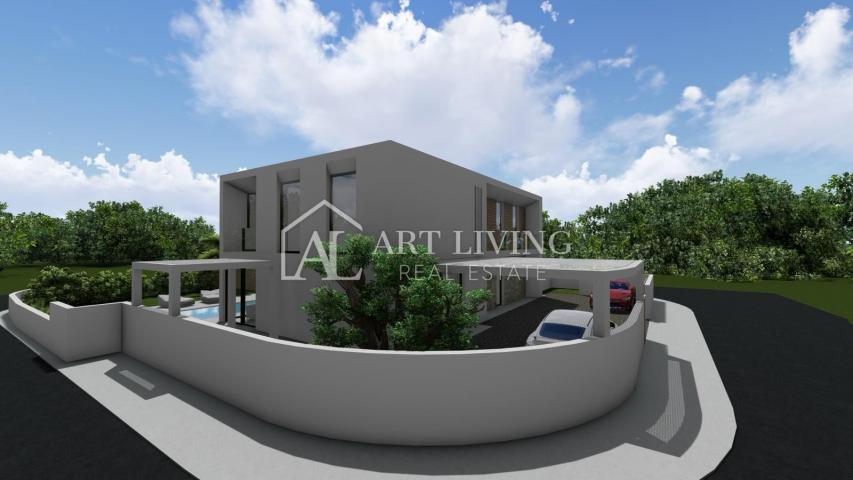 Istria, Umag - surroundings, Modern semi-detached villa with pool 750 m from the sea