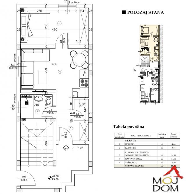 NOVI SAD - ADICE - JEDNOIPOSOBAN STAN - 38 m2 - 67,000€