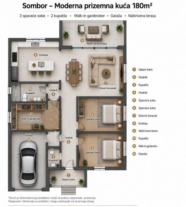 Sombor – Širi centar / Mlake – Nova luksuzna kuća 180m2 na placu 829m2