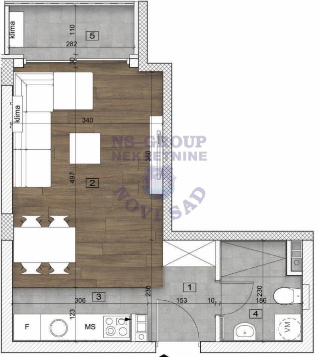 Garsonjera na Bulevaru Patrijarha Pavla, 31m2