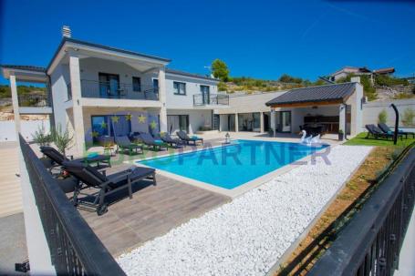 Rogoznica, Luxury villa with pool and panoramic sea view, for sale