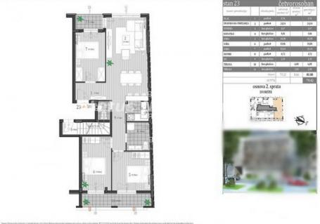 Petrovaradin-direktna prodaja-Veliki četvorosoban stan 80 m2 sa velikom terasom-mogućnost povrata PD