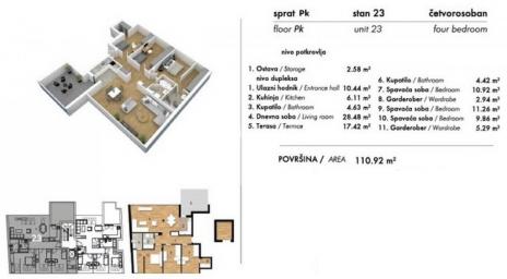 Petrovaradin-Direktna prodaja-Veliki Četvorosoban Dupleks 111 m2 na poželjnoj top lokaciji-mogućnost