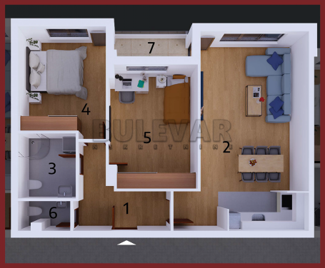3, 0 stan , centar, 75 m2, I  sprat, cg. 
