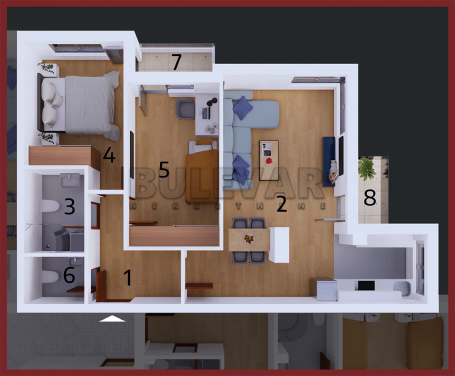 3, 0 stan , centar, 66 m2, II  sprat, cg. 