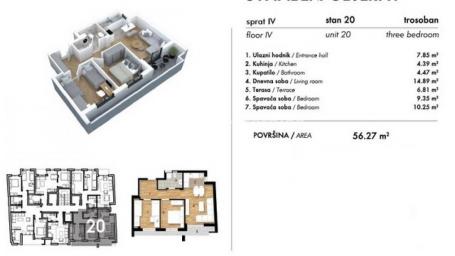 Petrovaradin-Direktna prodaja-Trosoban stan 56 m2 na poželjnoj top lokaciji-mogućnost povrata PDV-a