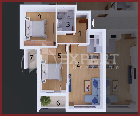 3, 0 stan , centar, 68 m2, VII  sprat, cg. 