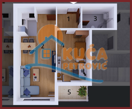 2, 0 stan , centar, 49 m2, VII  sprat, cg. 