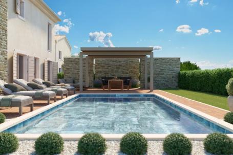 Istra, Vižinada Ohnići luksuzna kuća s bazenom  NKP 150 m2 na imanju 900 m2