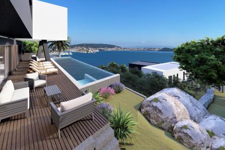 Trogir okolica - Moderna vila 'B' s bazenom i panoramskim pogledom 