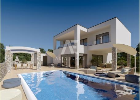 Malinska, moderne Villa mit Pool und Meerblick! ID 9