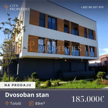 Dvosoban stan 89m2, Tološi, Podgorica