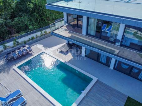 OPATIJA, LOVRAN - newly furnished modern villa 400m2 with swimming pool near Opatija, panoramic sea 